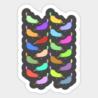 Cute and Colorful Cartoon Platypus Pattern Sticker